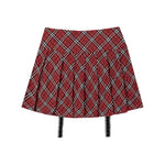 retro patchwork plaid skirt