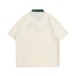 美式復古刺綉撞色短袖