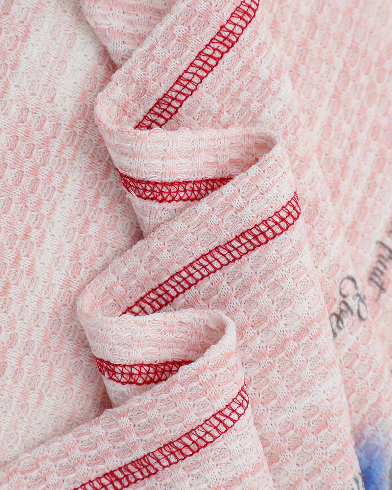 재미있는 패턴의 루즈핏 긴팔 티셔츠