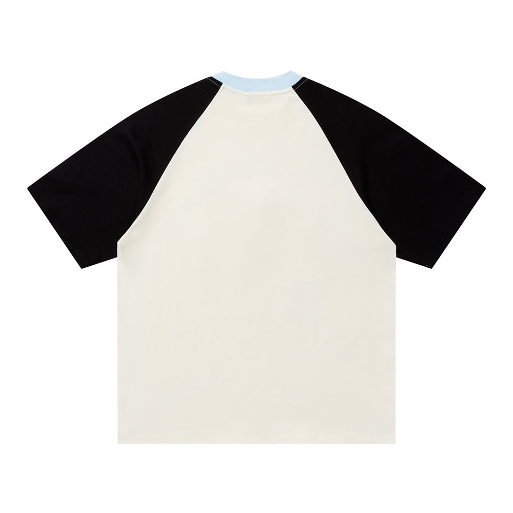 재미있는 컬러 블록 반팔 셔츠