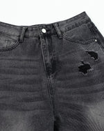 水洗破洞牛仔褲