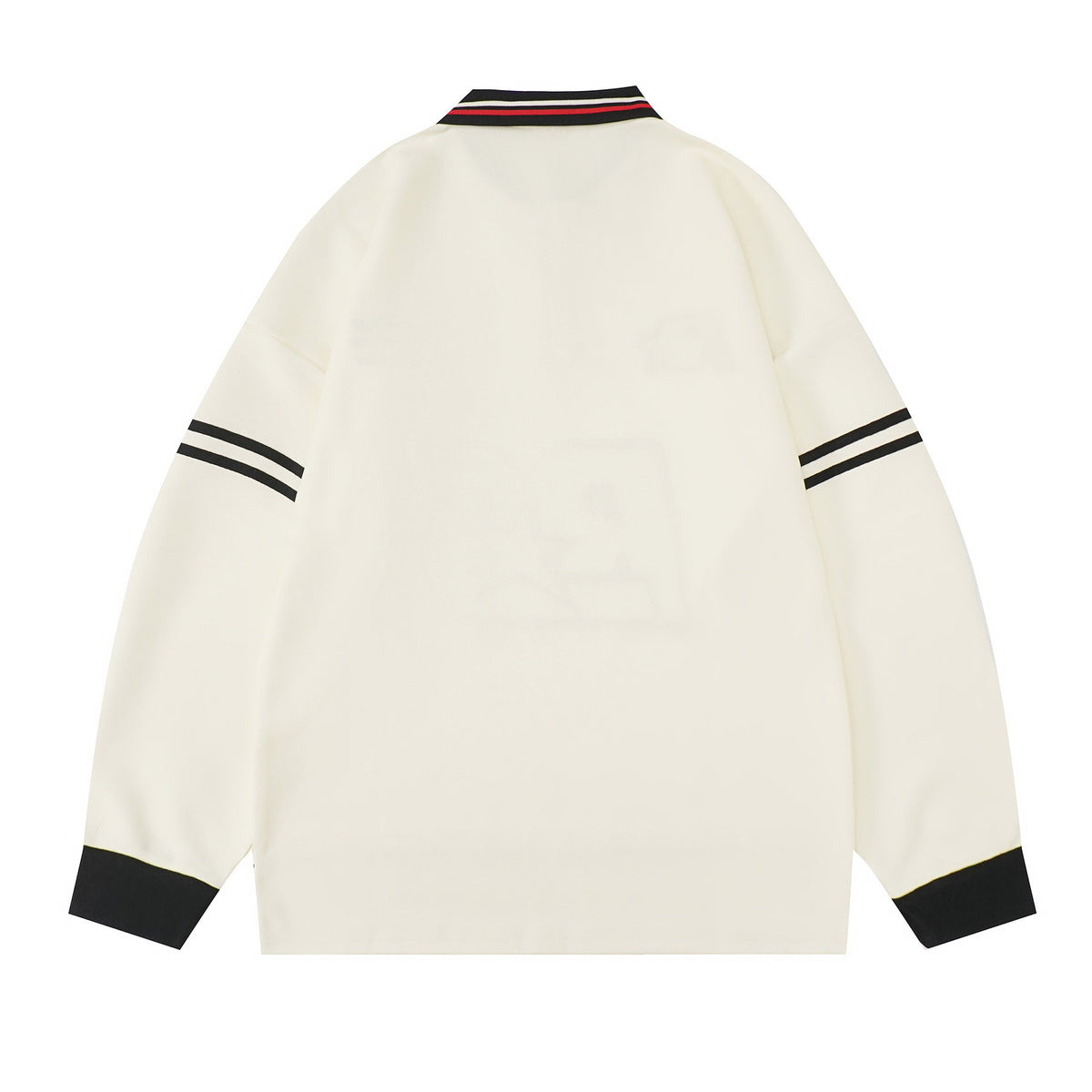 Retro letter embroidered polo sweatshirt