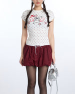 Sweet polka dot short-sleeved shirt