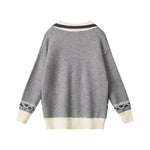 Christmas jacquard contrast sweater jacket