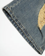 Vintage distressed denim cropped shorts