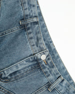 復古水洗牛仔長褲