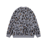 復古豹紋開衫毛衣