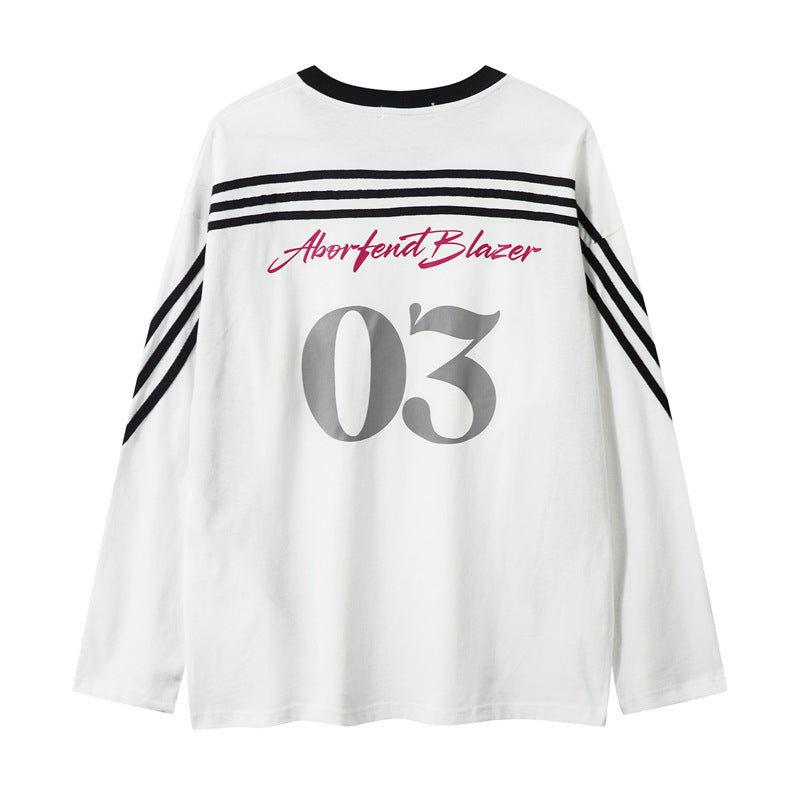 Retro striped sports style long sleeves