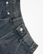 Distressed multi-pocket jeans