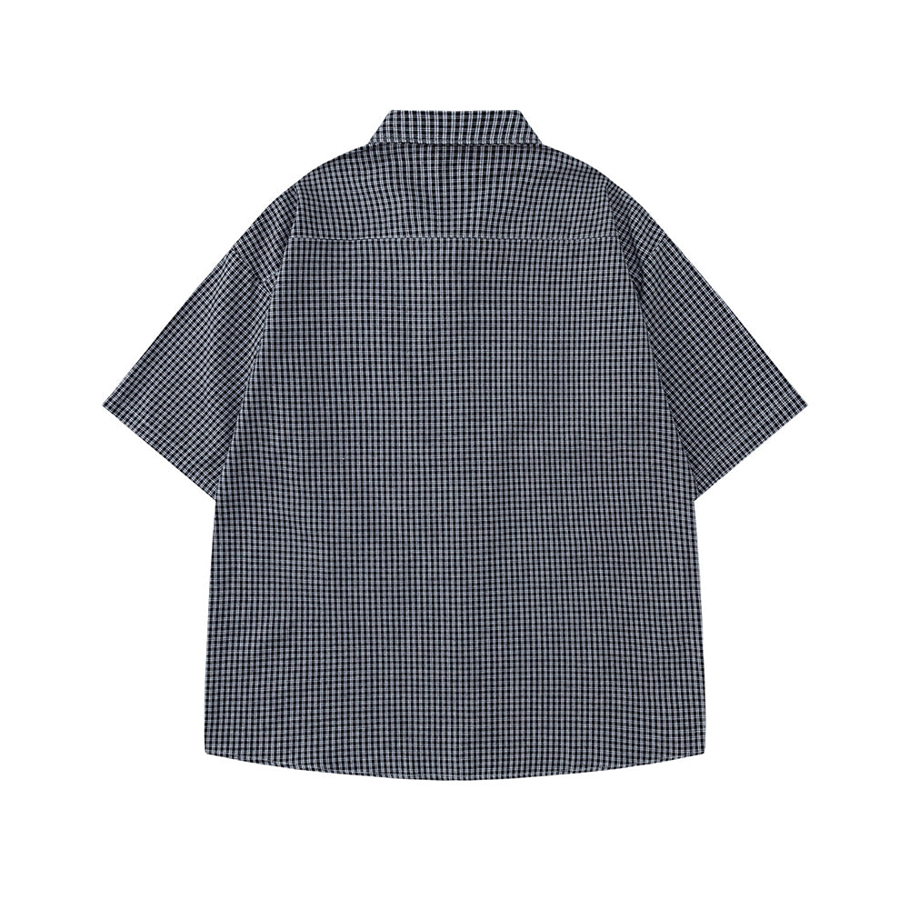 格紋短袖襯衫