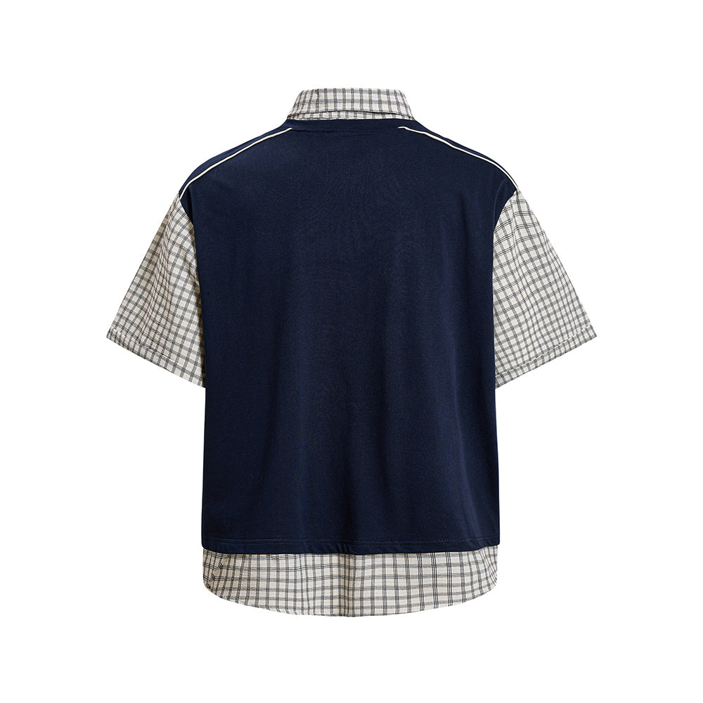 假兩件拼接短袖