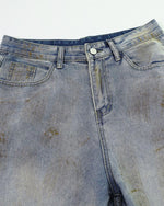 休閑直筒牛仔褲