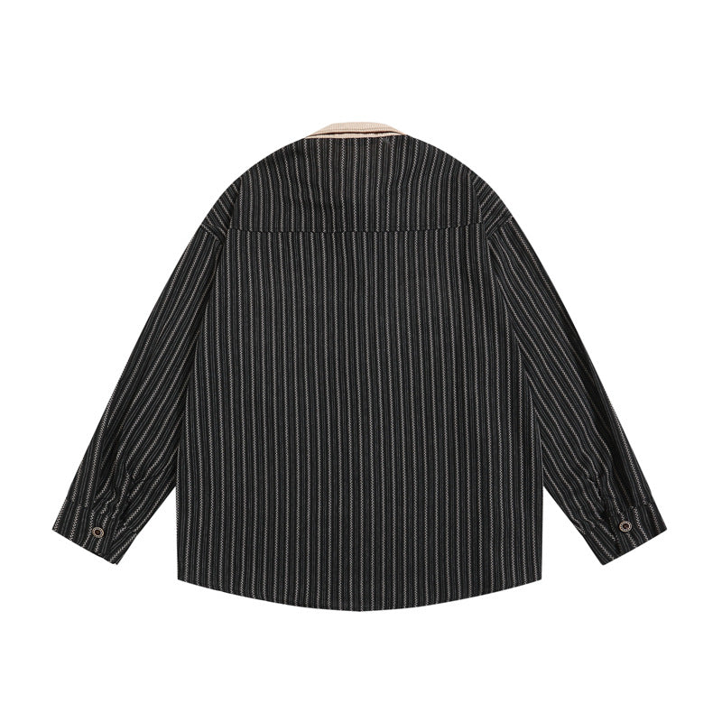 Retro contrast striped shirt