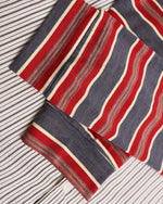 Fake two-piece cape striped long-sleeved shirt