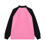 Retro stitching stand collar couple sweatshirt