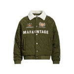 레트로 레터 자수 코튼 패딩 재킷