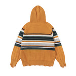 復古撞色條紋連帽衛衣