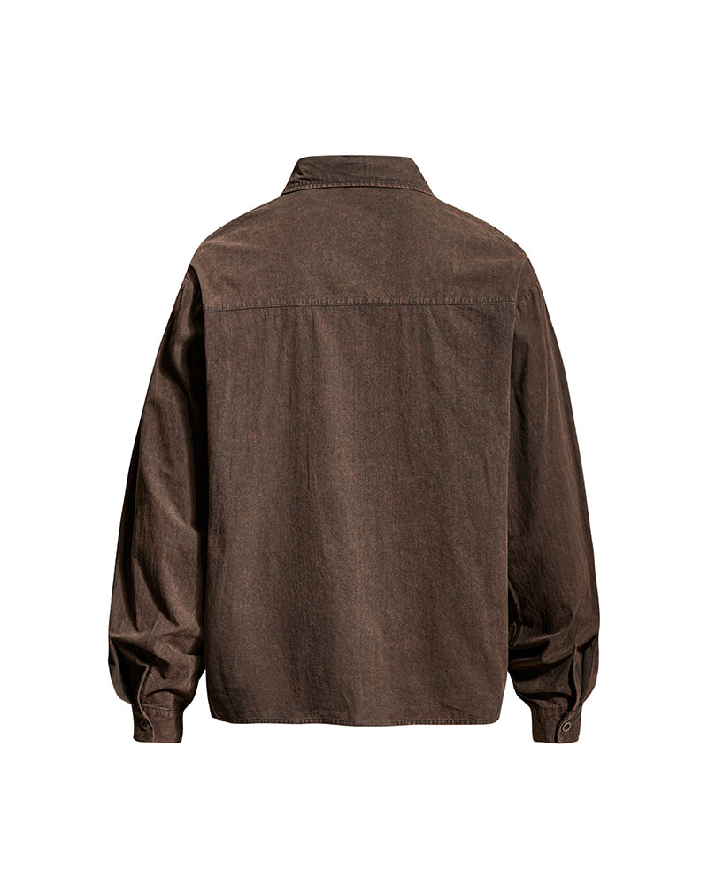 Floral Embroidered Long-Sleeved Shirt