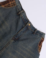 Lettering patchwork cropped trousers