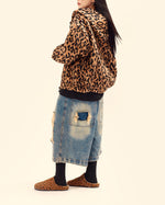 Retro leopard print hooded cotton jacket