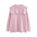 復古拼色針織毛衣