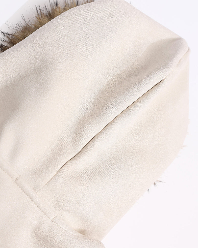 Retro letter embroidered hooded jacket