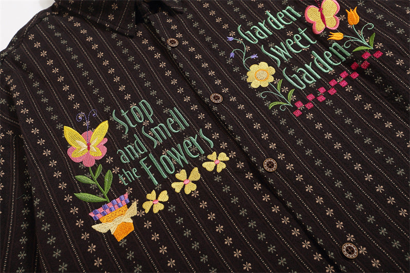 vintage butterfly floral shirt