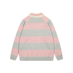 retro striped polo sweater