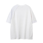 Contrast color stitching couple short sleeves