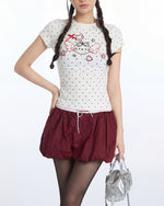 Sweet polka dot short-sleeved shirt