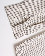 Fake two-piece cape striped long-sleeved shirt