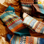 復古針織中筒襪