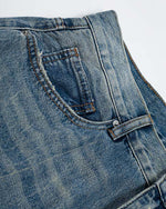 Distressed straight-leg trousers