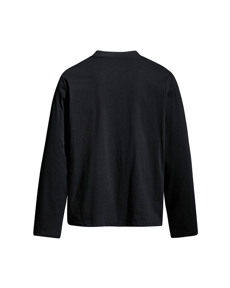 Retro distressed printed long-sleeved shirt