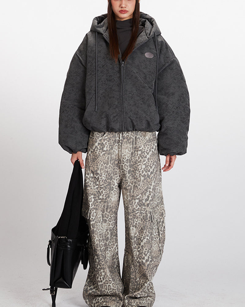 디스트레스드 후드 재킷