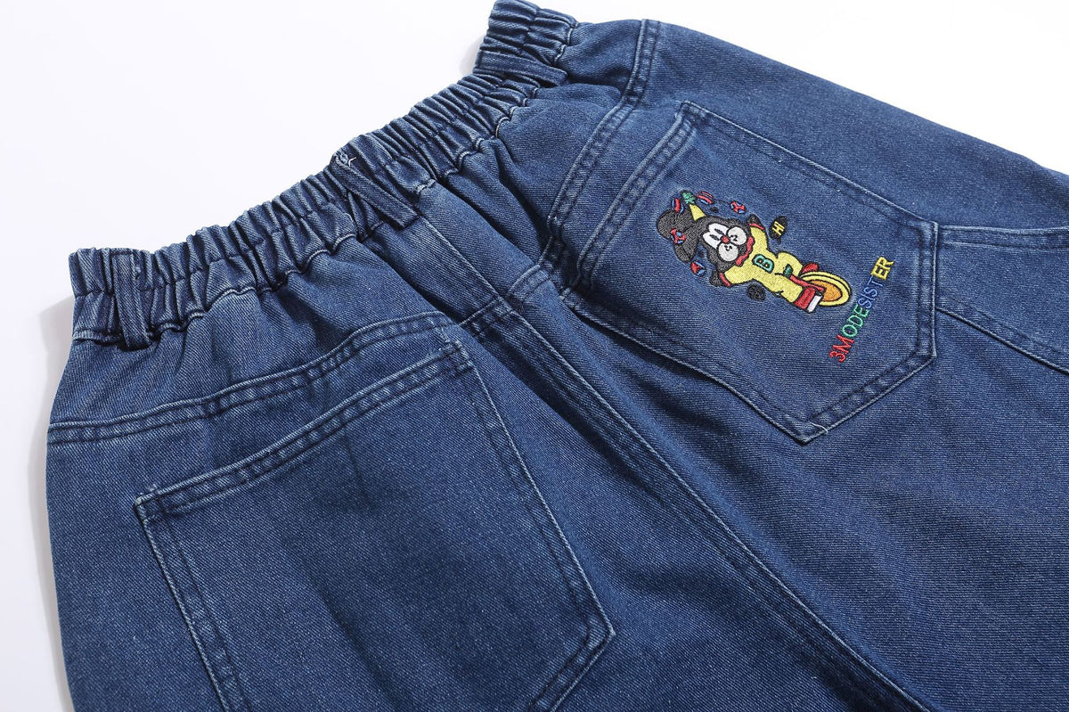 Fun embroidered denim shorts 