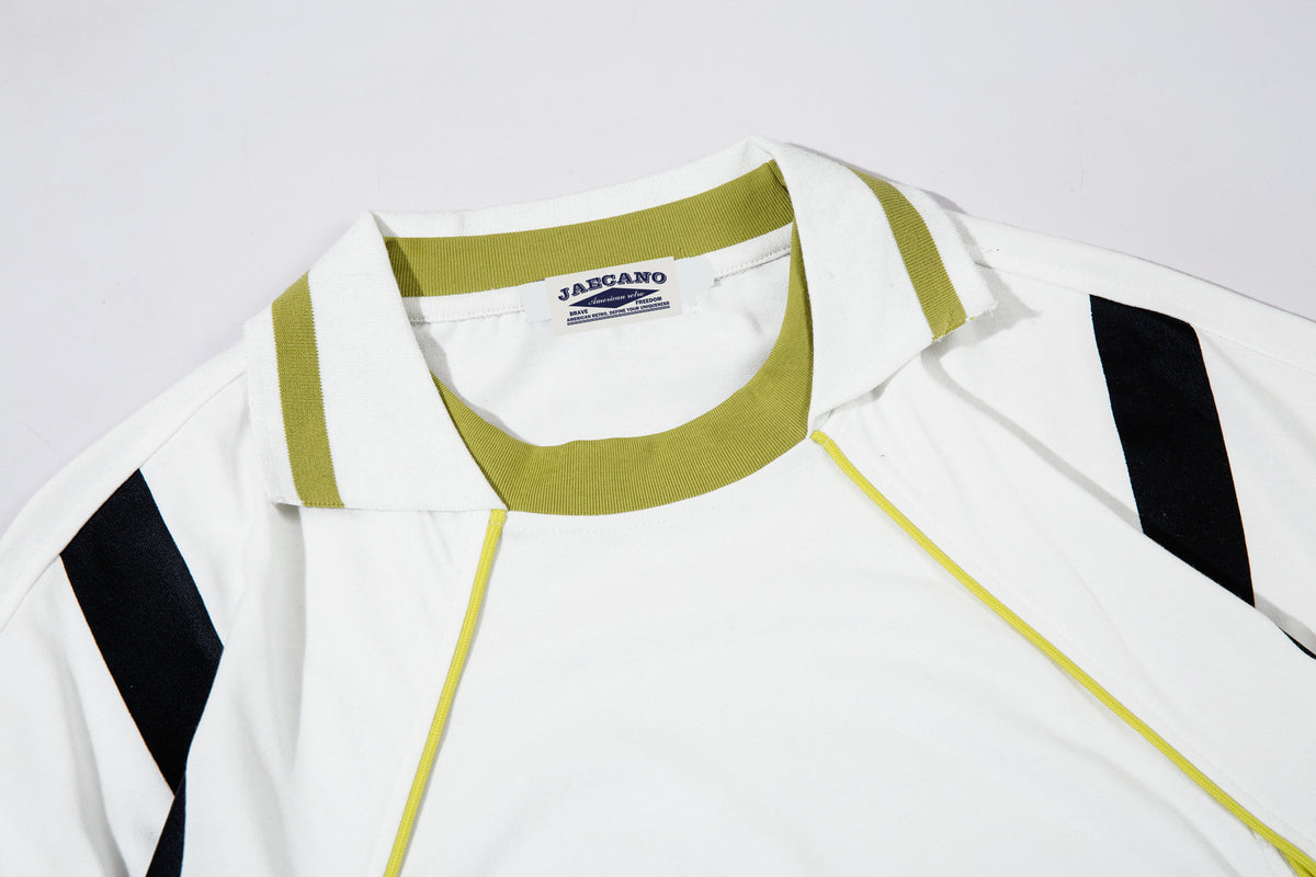 Retro contrast polo short sleeves