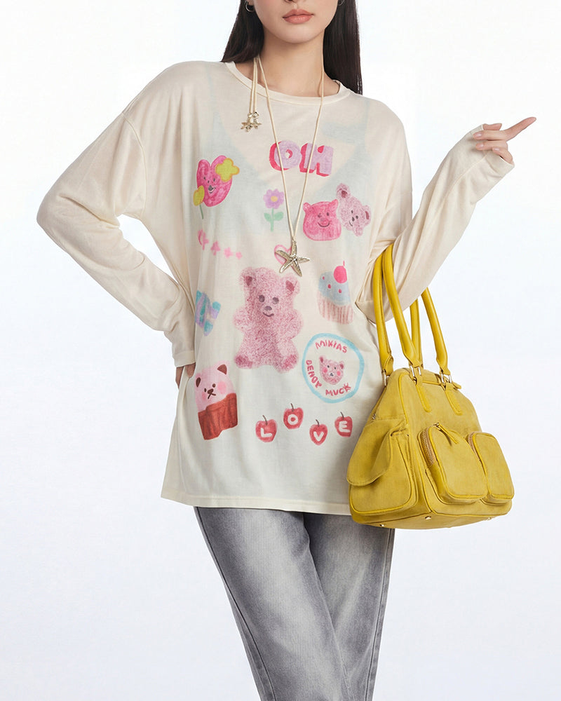 Cartoon Print Long Sleeve