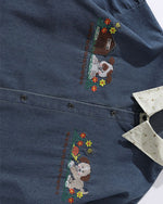 Retro contrast short-sleeved shirt