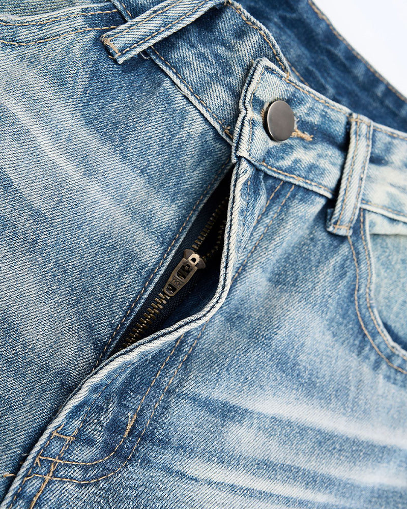 Retro casual straight leg jeans