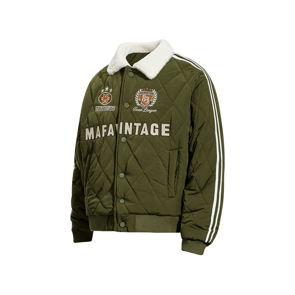 레트로 레터 자수 코튼 패딩 재킷