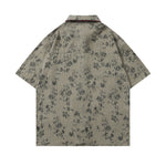 빈티지 플로럴 타이 반팔 셔츠