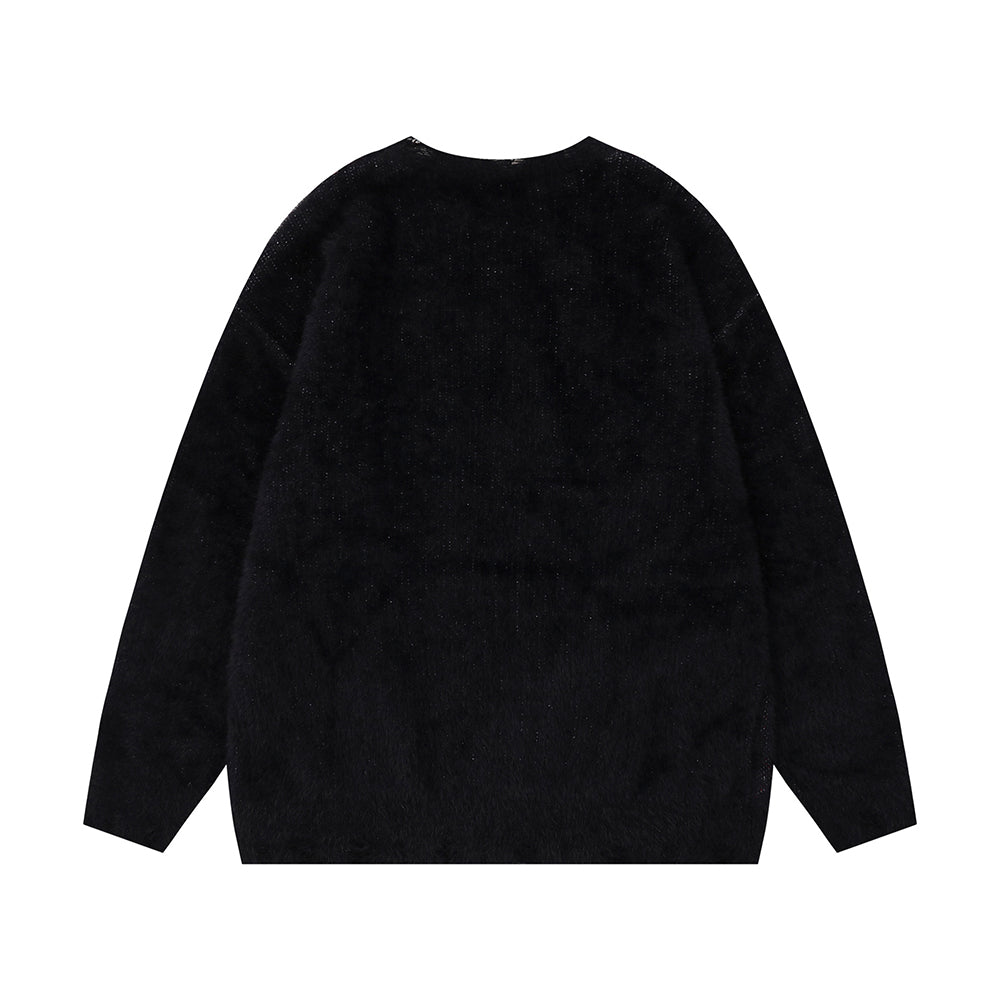 Retro red little house knitwear