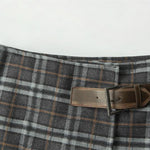 레트로 플레드 로우웨이스트 스커트