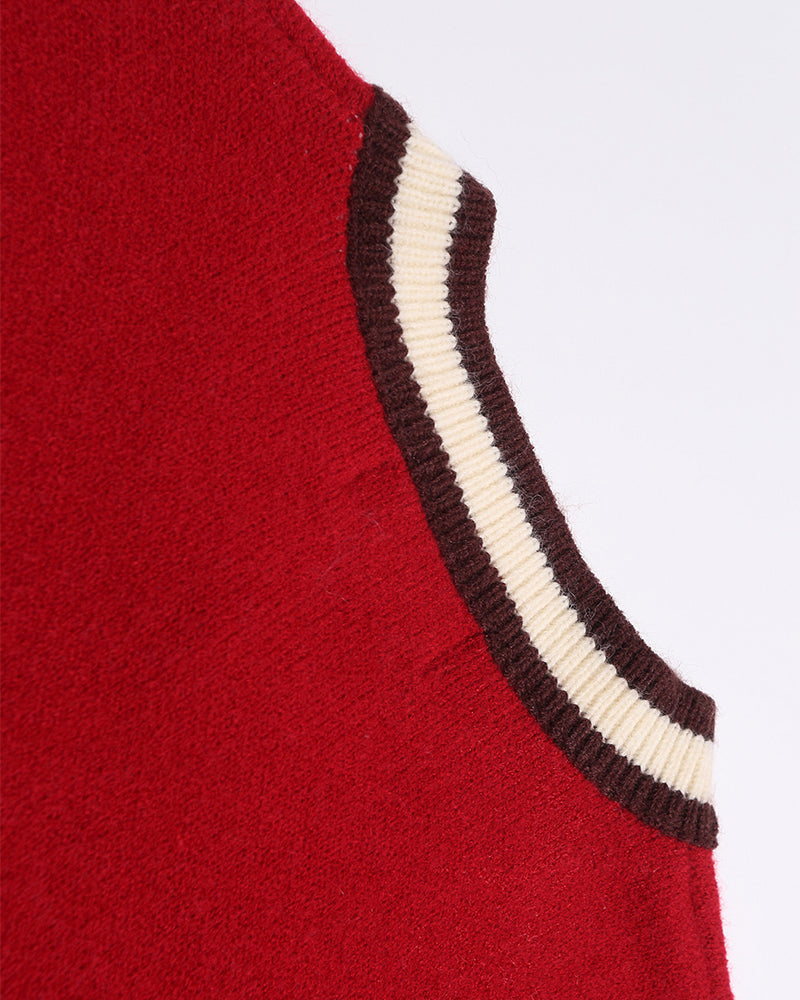 復古拼色針織衫