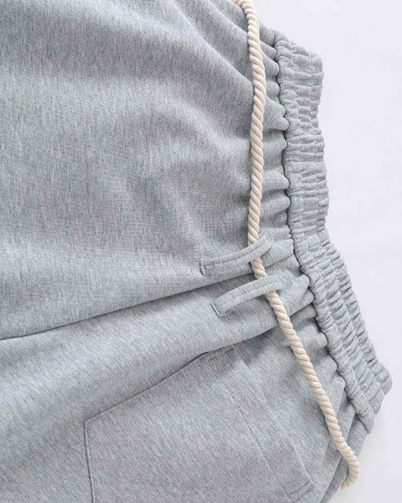 拼接撞色直筒運動褲