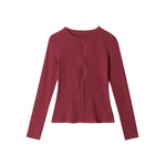 라운드넥, 슬림핏, 긴팔 상의 (여성용)