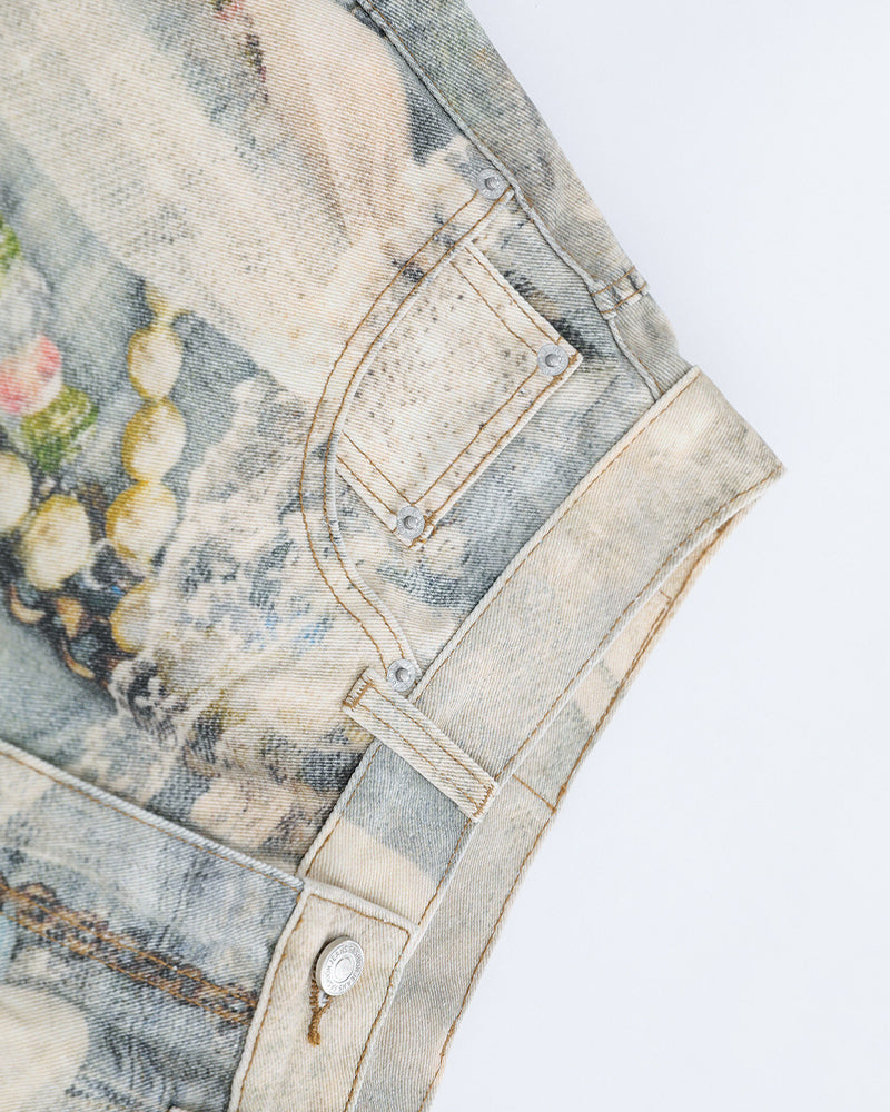Distressed washed versatile shorts