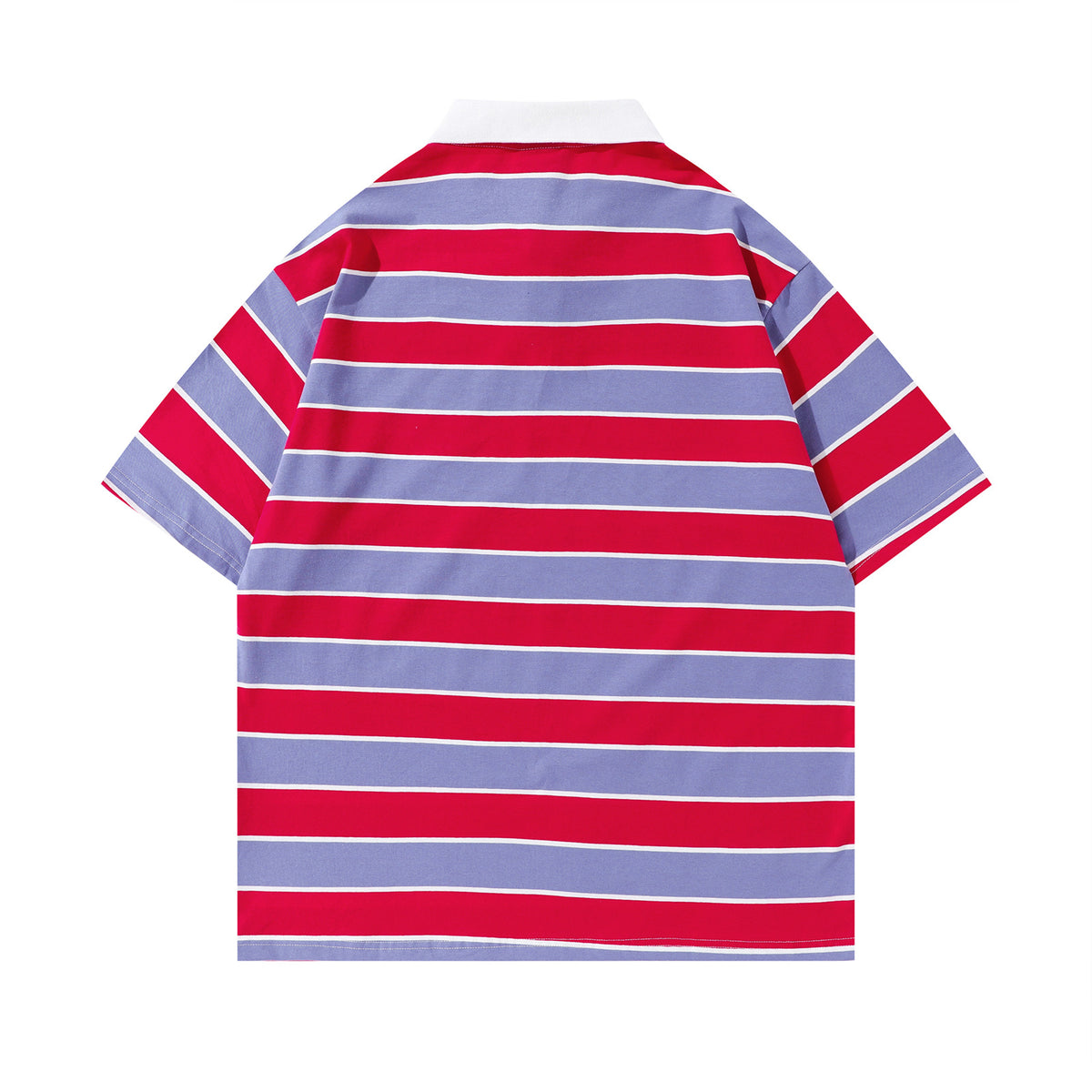 Retro contrast striped short sleeves