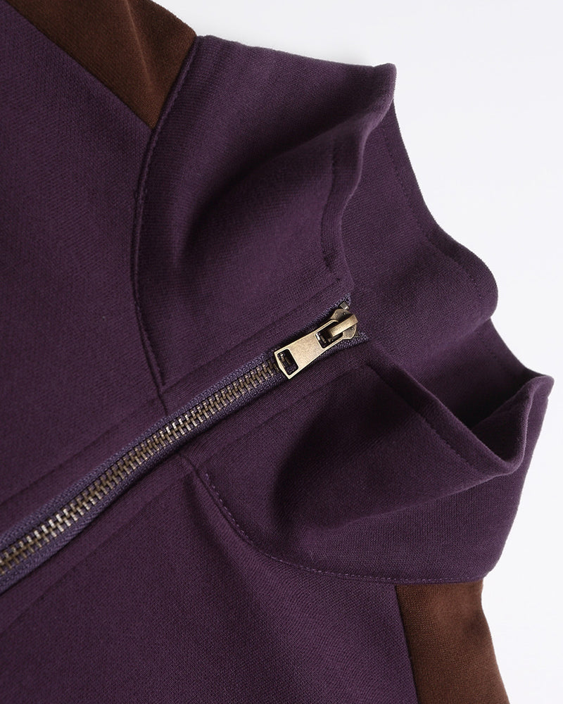 Vintage Badge Stand Collar Sweatshirt